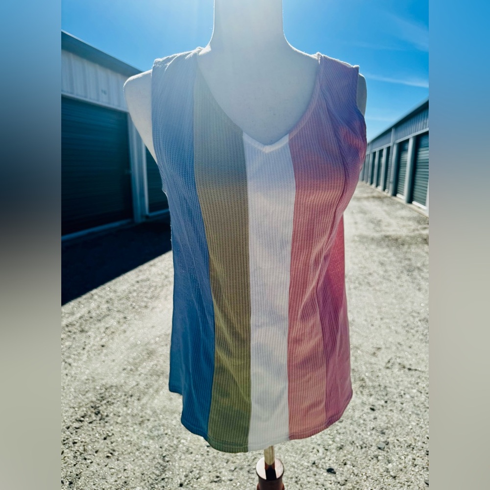 Color Block Waffle Knit Tank Top Soft, Lightweight & Perfect for Layering